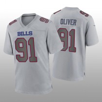 B.Bills #91 Ed Oliver Gray Atmosphere Game Jersey Football Stitched American Jerseys