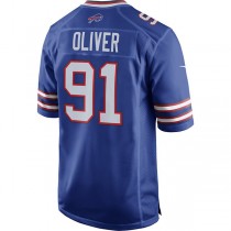 B.Bills #91 Ed Oliver Royal Team Game Player Jersey American Stitched Football Jerseys