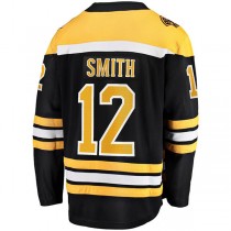 B.Bruins #12 Fanatics Branded Home Breakaway Player Jersey Black Stitched American Hockey Jerseys