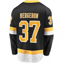 B.Bruins #37 Patrice Bergeron Fanatics Branded Captain Alternate Premier Breakaway Player Jersey Black Stitched American Hockey Jerseys