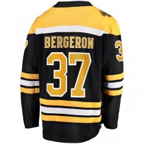 B.Bruins #37 Patrice Bergeron Fanatics Branded Home Captain Premier Breakaway Player Jersey Black Stitched American Hockey Jerseys