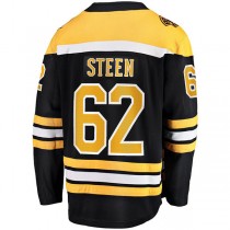 B.Bruins #62 Oskar Steen Fanatics Branded Home Breakaway Player Jersey Black Stitched American Hockey Jerseys
