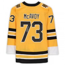 B.Bruins #73 Charlie McAvoy Fanatics Authentic Autographed Reverse Retro Authentic Jersey Stitched American Hockey Jerseys