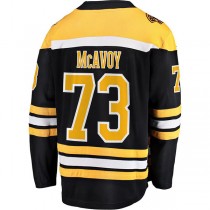 B.Bruins #73 Charlie McAvoy Fanatics Branded Home Premier Breakaway Player Jersey Black Stitched American Hockey Jerseys