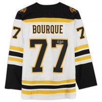 B.Bruins #77 Ray Bourque Fanatics Authentic Autographed adidas White Authentic Jersey Black Stitched American Hockey Jerseys