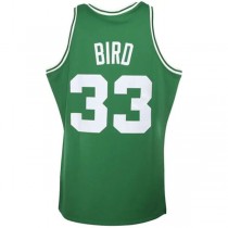 B.Celtics #33 Larry Bird Mitchell & Ness 1985-86 Hardwood Classics Authentic Jersey Kelly Green Stitched American Basketball Jersey