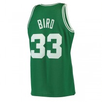 B.Celtics #33 Larry Bird Mitchell & Ness 1985-86 Hardwood Classics Swingman Jersey Kelly Green Stitched American Basketball Jersey