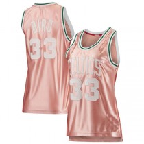 B.Celtics #33 Larry Bird Mitchell & Ness 75th Anniversary Rose Gold 1985 Swingman Jersey Pink Stitched American Basketball Jersey