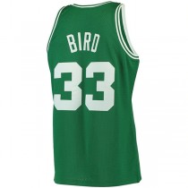 B.Celtics #33 Larry Bird Mitchell & Ness Big & Tall Hardwood Classics Jersey Kelly Green Stitched American Basketball Jersey