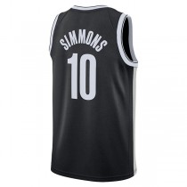 B.Nets #10 Ben Simmons 2021-22 Swingman Jersey Icon Edition Black Stitched American Basketball Jersey