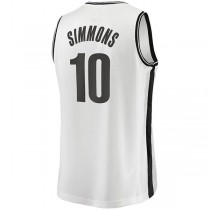 B.Nets #10 Ben Simmons Fanatics Branded 2022-23 Fast Break Replica Jersey White Association Edition Stitched American Basketball Jersey