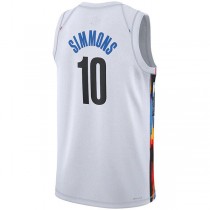 B.Nets #10 Ben Simmons Unisex 2022-23 Swingman Jersey City Edition White Stitched American Basketball Jersey