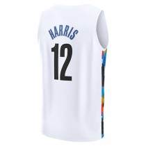 B.Nets #12 Joe Harris Fanatics Branded 2022-23 Fastbreak Jersey City Edition White Stitched American Basketball Jersey