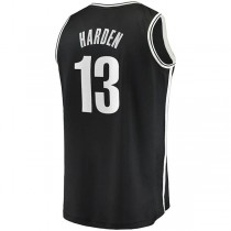B.Nets #13 James Harden Fanatics Branded 2020-21 Fast Break Replica Jersey Black Icon Edition Stitched American Basketball Jersey