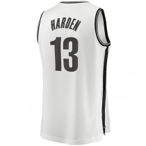 B.Nets #13 James Harden Fanatics Branded 2020-21 Fast Break Replica Jersey White Association Edition Stitched American Basketball Jersey