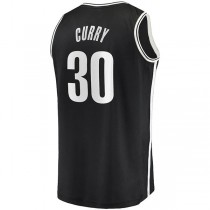 B.Nets #30 Seth Curry Fanatics Branded 2022-23 Fast Break Replica Jersey Black Icon Edition Stitched American Basketball Jersey