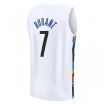 B.Nets #7 Kevin Durant Fanatics Branded 2022-23 Fastbreak Jersey City Edition White Stitched American Basketball Jersey