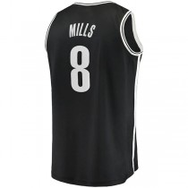 B.Nets #8 Patty Mills Fanatics Branded 2021-22 Fast Break Replica Jersey Icon Edition Black Stitched American Basketball Jersey