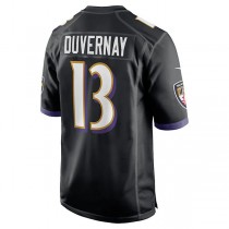 B.Ravens #13 Devin Duvernay Black Game Player Jersey Stitched American Football Jerseys