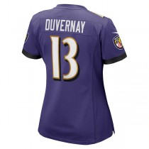 B.Ravens #13 Devin Duvernay Purple Game Jersey Stitched American Football Jerseys