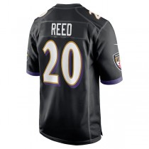 B.Ravens #20 Ed Reed Black Retired Player Jersey Stitched American Football Jerseys