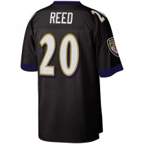 B.Ravens #20 Ed Reed Mitchell & Ness Black Legacy Replica Jersey Stitched American Football Jerseys