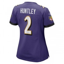 B.Ravens #2 Tyler Huntley Purple Game Jersey Stitched American Football Jerseys