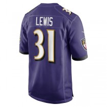 B.Ravens #31 Jamal Lewis Purple Retired Player Game Jerse Stitched American Football Jerseys