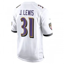 B.Ravens #31 Jamal Lewis White Retired Player Game Jersey Stitched American Football Jerseys