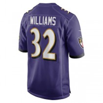 B.Ravens #32 Marcus Williams Purple Player Game Jersey Stitched American Football Jerseys