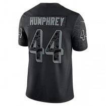 B.Ravens #44 Marlon Humphrey Black RFLCTV Limited Jersey Stitched American Football Jerseys