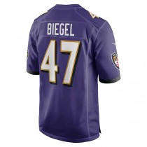 B.Ravens #47 Vince Biegel Purple Player Game Jersey Stitched American Football Jerseys