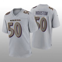 B.Ravens #50 Justin Houston Gray Atmosphere Game Jersey Stitched American Football Jerseys