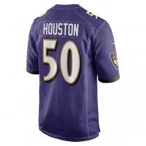B.Ravens #50 Justin Houston Purple Game Jersey Stitched American Football Jerseys