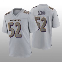 B.Ravens #52 Ray Lewis Gray Atmosphere Game Retired Player Jersey Stitched American Football Jerseys