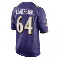 B.Ravens #64 Tyler Linderbaum Purple 2022 Draft First Round Pick Game Jersey Stitched American Football Jerseys