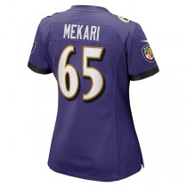 B.Ravens #65 Patrick Mekari Purple Game Jersey Stitched American Football Jerseys