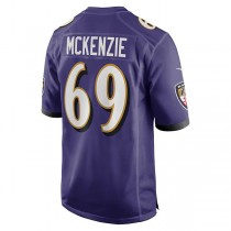 B.Ravens #69 Kahlil McKenzie Purple Game Jersey Stitched American Football Jerseys