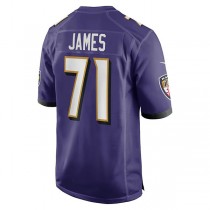 B.Ravens #71 Ja'Wuan James Purple Player Game Jersey Stitched American Football Jerseys
