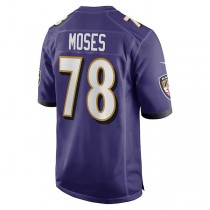 B.Ravens #78 Morgan Moses Purple Game Player Jersey Stitched American Football Jerseys