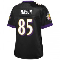 B.Ravens #85 Derrick Mason Pro Line Black Retired Player Jersey Stitched American Football Jerseys