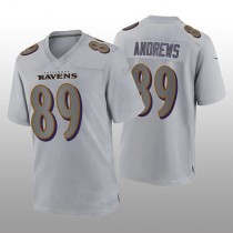 B.Ravens #89 Mark Andrews Gray Atmosphere Game Jersey Stitched American Football Jerseys