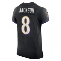 B.Ravens #8 Lamar Jackson Black Alternate Vapor Elite Player Jersey Stitched American Football Jerseys