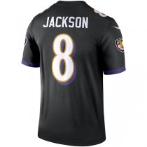 B.Ravens #8 Lamar Jackson Black Legend Jersey Stitched American Football Jerseys
