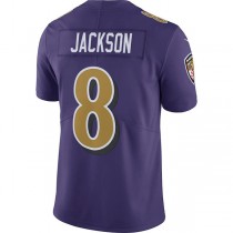 B.Ravens #8 Lamar Jackson Purple Color Rush Vapor Limited Jersey Stitched American Football Jerseys
