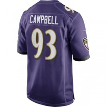 B.Ravens #93 Calais Campbell Purple Game Player Jersey Stitched American Football Jerseys