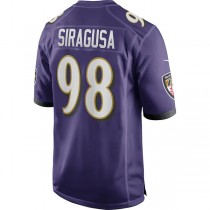 B.Ravens #98 Tony Siragusa Purple Game Retired Player Jersey Stitched American Football Jerseys