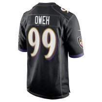 B.Ravens #99 Odafe Oweh Black Game Jersey Stitched American Football Jerseys