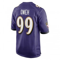 B.Ravens #99 Odafe Oweh Purple Game Jersey Stitched American Football Jerseys