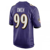 B.Ravens #99 Odafe Oweh Purple Game Player Jersey Stitched American Football Jerseys